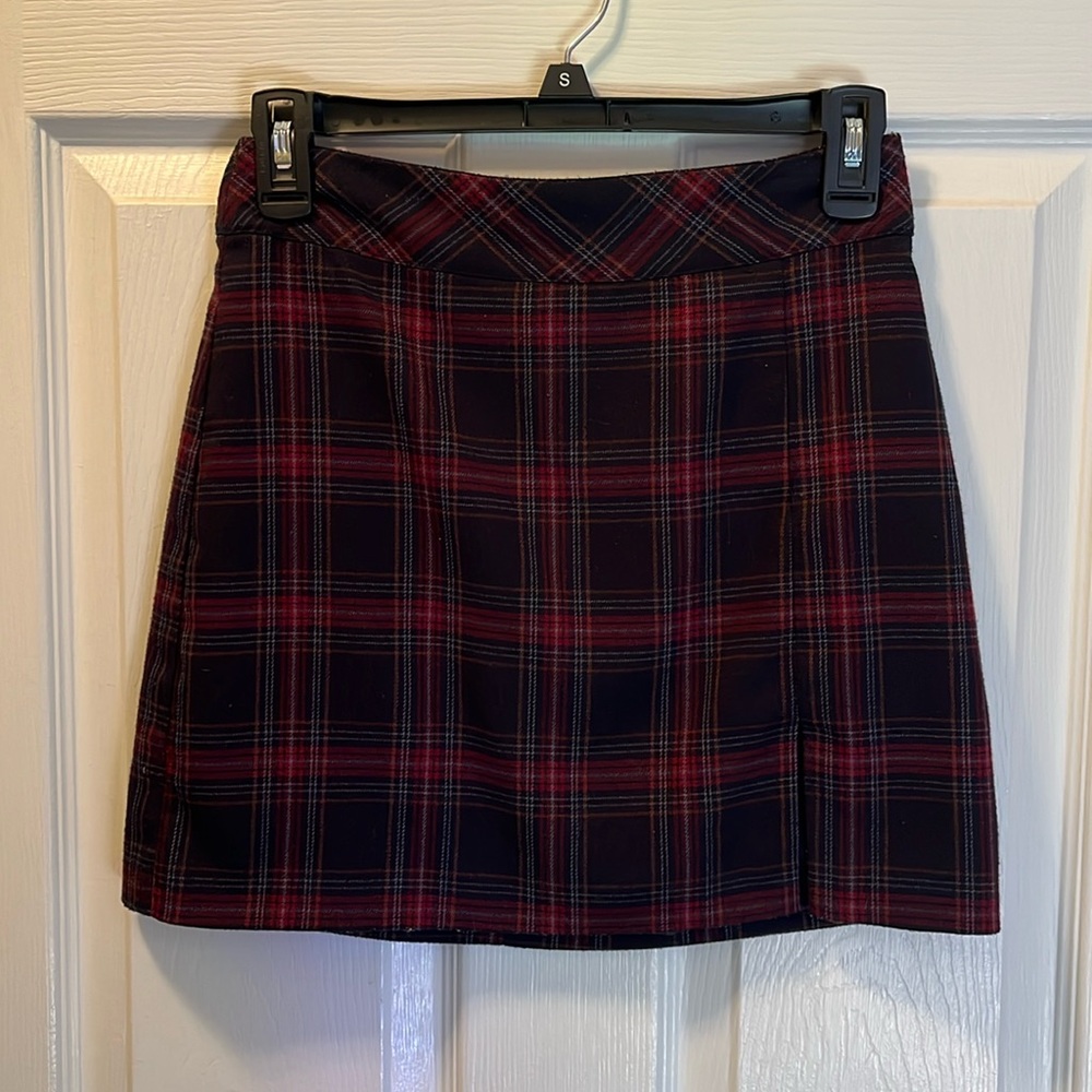 Forever 21 mini small skirt. Navy with red, white and yellow plaid